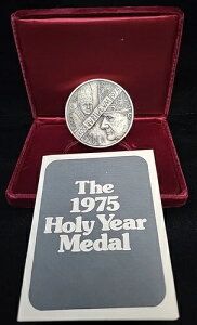 1975年聖年メダル 149.6g ボニファティウス8世&パウロ6世 .999 純銀製 箱/鑑定書