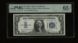 DBR 1934 $1 Vo[ t@j[obN Fr. 1606 AA ubN WF PMG 65 EPQ VA A57469679A