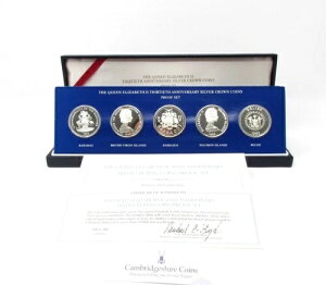 1983年 シルバープルーフ エリザベス2世即位30周年記念クラウンセット ボックス COA