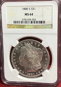1880-S ���[�K�� �V���o�[ �h�� NGC MS64 NGC �O���[�h 3781453-002
