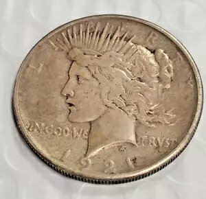 1921年 1ドル銀貨 平和ドル - 光沢仕上げ - 高浮き彫りキー日付 J410