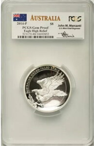 2014年 5オンス シルバー ウェッジテール イーグル PCGS ジェムプルーフ 箱付き - ジョン・マーカンティ