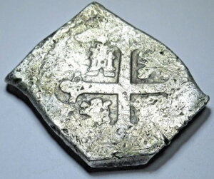 1730-1733年 スペイン・メキシコ 銀貨 4レアル 1700年代の海賊宝物コブコイン