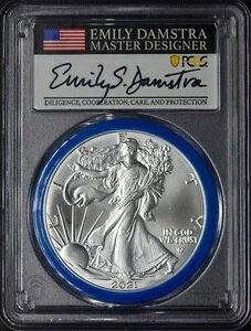 2021-(W) T2 �A�����J�� �V���o�[ �C�[�O�� PCGS MS70 FS �_���X�g�� �T�C������ �u���[ ?COINGIANTS?