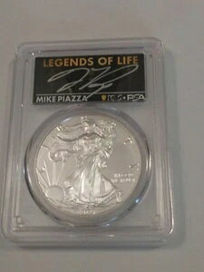 2021 ASE $1 タイプ1 PCGS PSA MS70 レジェンド・オブ・ライフ マイク・ピアッツァ ドジャース MLB HOF