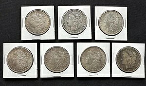 流通モルガン銀貨 1ドル硬貨 7枚 1880-1901年