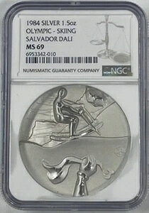 1984�N 1.5�I���X �␻ �I�����s�b�N - �X�L�[ �T���o�h�[���E�_�� ���_���I�� MS69 NGC