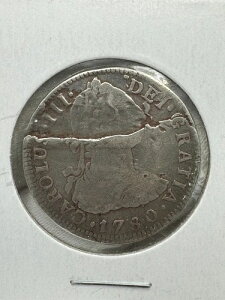 メキシコ 1780 2 レアル 銀貨 - 顕著な剥離エラー - 見た目が素晴らしい!