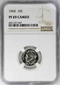 :1960-P 1OC �t�����N�E���[�Y�x���g �_�C�� NGC �v���[�t PF 69 �J���I ���[�|�b�v R4 �ō��O���[�h