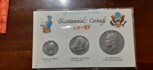 建国200周年記念貨幣カード 1776-1976 コレクターズコイン3枚セット