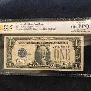 DBR 1928 B  $1 Vo[ t@j[obN WF Fr. 1602 PMG 66 PPQ! A!