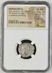 ローマ帝国 - セプティミウス セウェルス - AD 193-211 - デナリウス銀 - NGC Ch AU