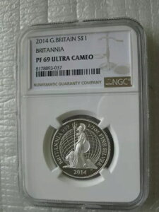 イギリス 2014年 英国ポンド シルバー プルーフコイン ブリタニア 1/2オンス NGC PF69