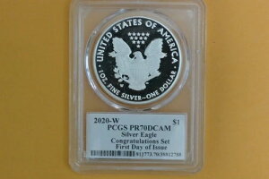 2020-W 1ドル シルバーイーグル PCGS PR70DCAM お祝いセット FDI トーマス・クリーブランド