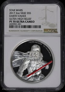 2017�N 5�h�� �j�E�G 2�I���X .999 �V���o�[ �v���[�t �_�[�X�E�x�C�_�[ NGC PR 70 UC