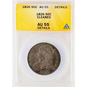 1826�N�� �L���b�v�h�o�X�g �n�[�t�_���[ AU 55 �ڍ� ANACS �V���o�[ 50�Z���g SKU:I12061