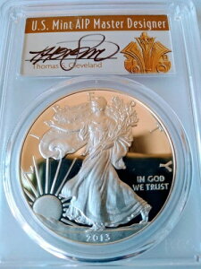 2013 W $1 プルーフ シルバー イーグル PCGS PR70DCAM トーマス・クリーブランド アールデコ ポップ (33)