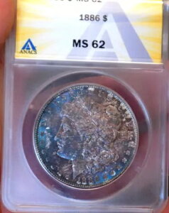 ���[�K�� �V���o�[�h�� 1886�N ANACS MS 62 �����X�^�[�p�[�v���g�i�[ WOW�R�C��