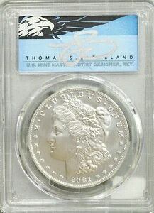 2021年 S モーガン シルバー ダラー PCGS MS 70 トーマス・クリーブランド サインラベル #8226