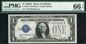 1�h�� 1928A��ݏؖ����B1601�N�BCB�u���b�N�B�i���ؖ����BPMG 66 EPQ