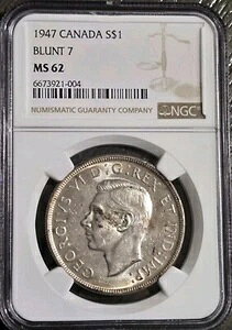 1947�N �u�����g7 �J�i�_ �V���o�[�h�� 1�h�� - NGC - MS-62 - ���򂪂��薾�邢
