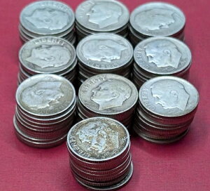 ルーズベルト・ダイム銀貨 Sミント 10ドル 100枚セット。額面250618