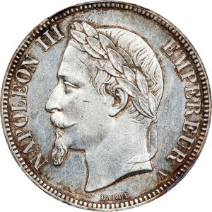 1868-A tX i|I3  5t KM799.1 p PCGS AU55