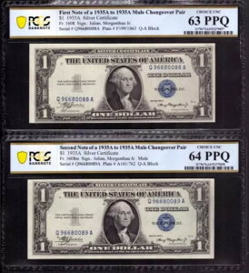 1935N 1h⌔ ]yA FR.1608-FR.1608M PCGS 63/64 PQ