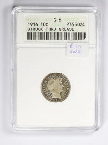 1916�N�� �o�[�o�[ �V���o�[�_�C�� 10�Z���g �X�g���b�N�X���[�O���[�X ANACS G6