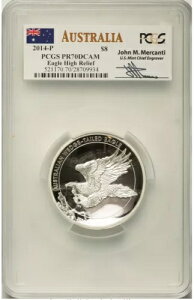 2014年 5オンス シルバー ウェッジテール イーグル PCGS PR70DCAM 箱・保証書付き - ジョン・マーカンティ