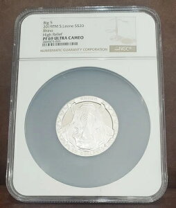 2019 NGC PF 69 EgJI S.LEONE 62.21g Vo[ $20 "RHINO" rbO5 / nC[t