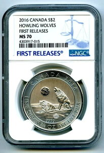 2016�N 2�h�� �J�i�_ 3/4�I���X .9999 �V���o�[ NGC MS70 �n�E�����O�E���u�Y �t�@�[�X�g�����[�X POP=19