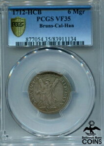 1712-HCB �h�C�c �u�����X�E�J���E�n�� �V���o�[ 6 Mgr (1/6 �^�[���[) �R�C�� PCGS VF35 KM#63