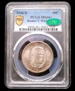 �󏭂�1946-S �u�b�J�[�ET�E���V���g�� 50�Z���g PCGS MS66+ CAC ��� �G�X�e�[�g�t�@�C���h