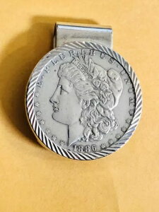 1886年 モルガン シルバー ダラー マネークリップ ホールマーク HC 88....RaRe。