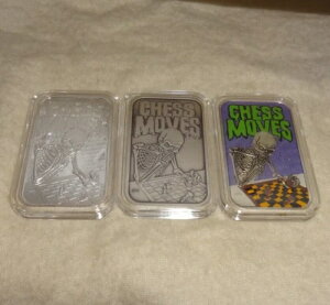 cmg チェスムーブス スケルトン スカル プルーフライク アンティークエナメル .999 シルバーバーセット ミント