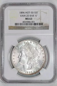 1896�N VAM-20 �o�[ 6 �z�b�g 50 �����K���E�_���[ NGC MS63