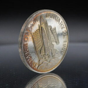 1986年 チャレンジャー号 スペースシャトル 爆発 APM TONE 1オンス 999 ファインシルバー ラウンド C5165