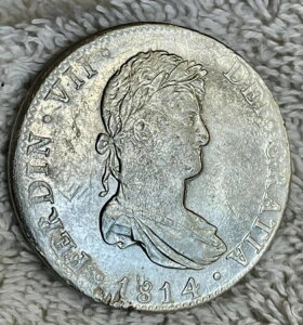 メキシコ 1814-Mo JJ メキシコ 8レアル フェルディナンド7世 銀貨 EXC