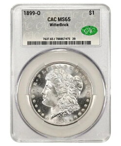 �V���o�[���x�� 1899-O �����K����� CAC MS65 �E�B�b�^�[�u���b�N�~���[���C�N