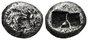 ??CROESUS/KROISOS-561-546 BC-12mm/3.05g-VG+LYDIA-1/3 STATER-LION-BULL-1st SILVER
