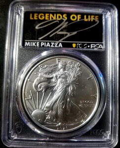 ストライクスルーエラー PCGS マイク・ピアッツァ 最終日生産 2021年 シルバーイーグル MS70