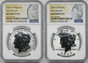 2024-S 1�h�� �����K�� �s�[�X �V���o�[ 1�h�� 2���Z�b�g NGC E/R Rev PF70 UCM �����K�� �s�[�X ���x��