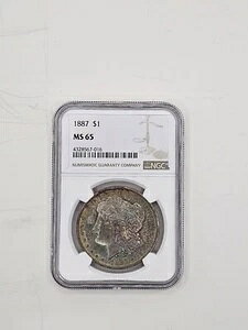 1887�N�����K�����MGC MS65�A����������ƐF��