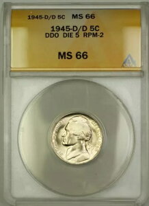 1945-D/D RPM-2 DDO DIE 5 펞 Vo[ WFt@[\ jbP 5Zg RC ANACS MS-66 (E)