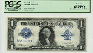 1923�N 1�h����ݏؖ��� FR#238 PCGS Gem 65PPQ 4th Note Cut of 4