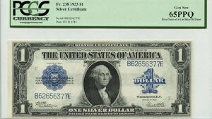 1923�N 1�h����ݏؖ��� FR#238 PCGS Gem 65 PPQ 1st Note Cut of 4