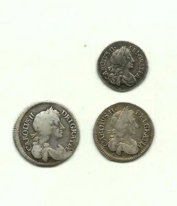 イギリス チャールズ2世 1679年 聖別記念セット - コイン3枚セット - EF