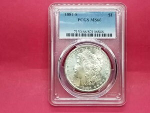1881-Sドル モルガン銀貨 PCGS プルーフのような外観 MS66 #6846-200H