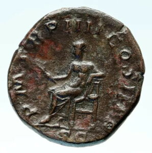 GORDIAN III �{���̌Ñ� 241AD ���[�} SESTERTIUS ���[�}�̃R�C�� APOLLO i83041